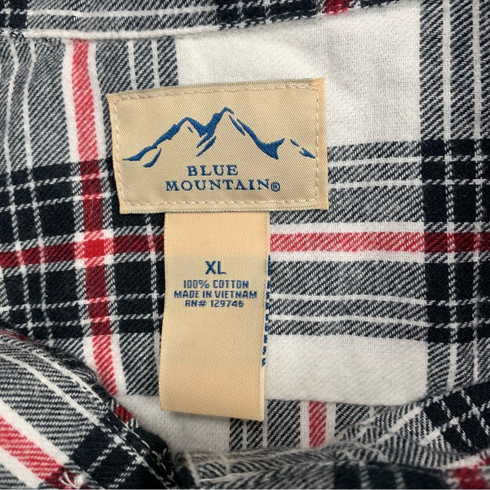 Blue Mountain Cotton Flannel Red Plaid Button Front Shirt MEN’S XL - Picture 6 of 8